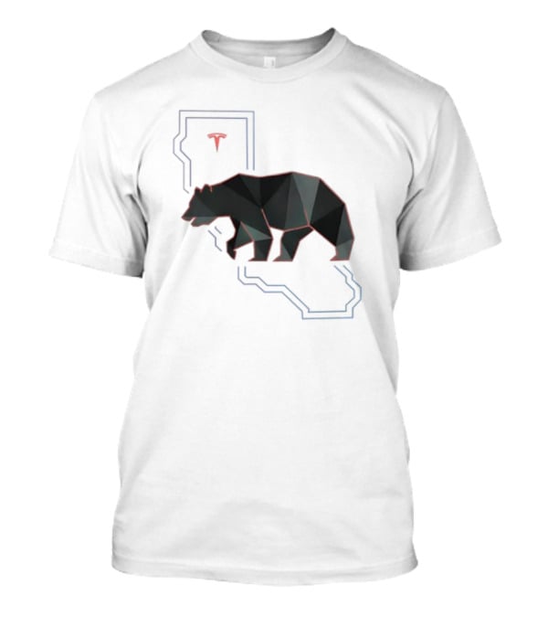 California Tech Bear Silhouette Tesla Outline T-Shirt