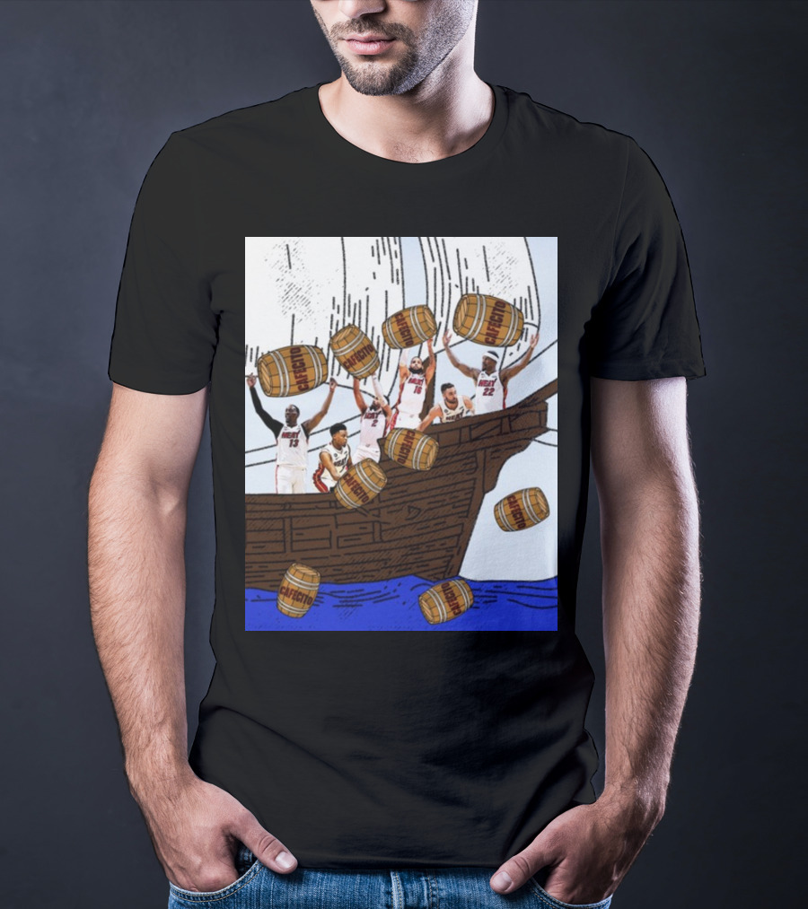Miami Heat Cafecito Party Ship Adventure Before Flight To Denver T-Shirt