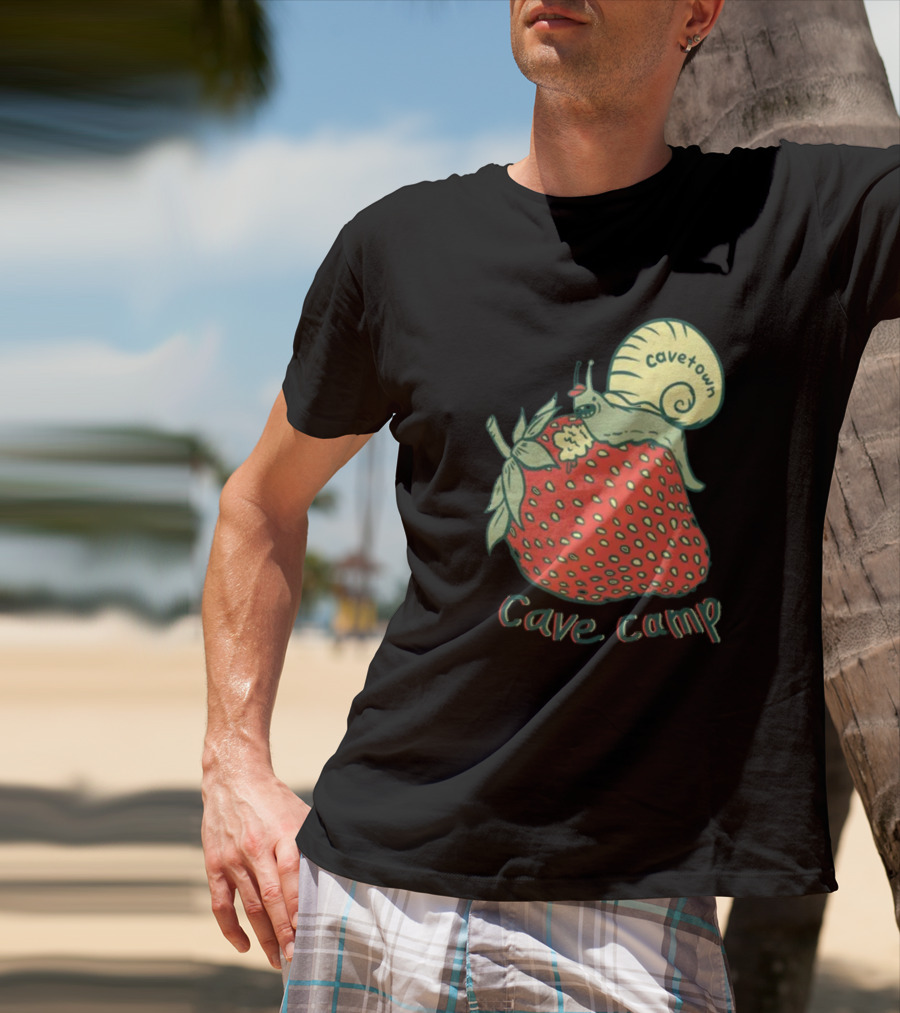 Cavetown Hungry Snail Strawberry Cave Camp T-Shirt