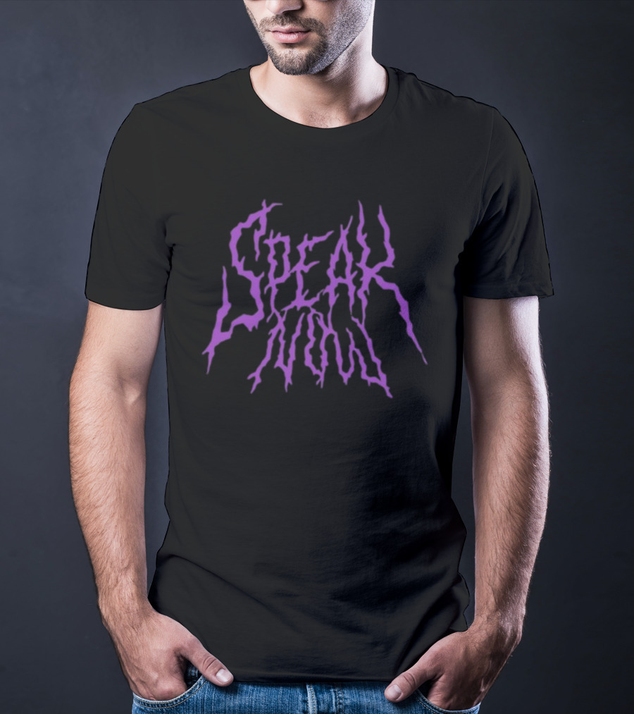 Dopeamyne Goods Speak Now Purple Electric Text T-Shirt