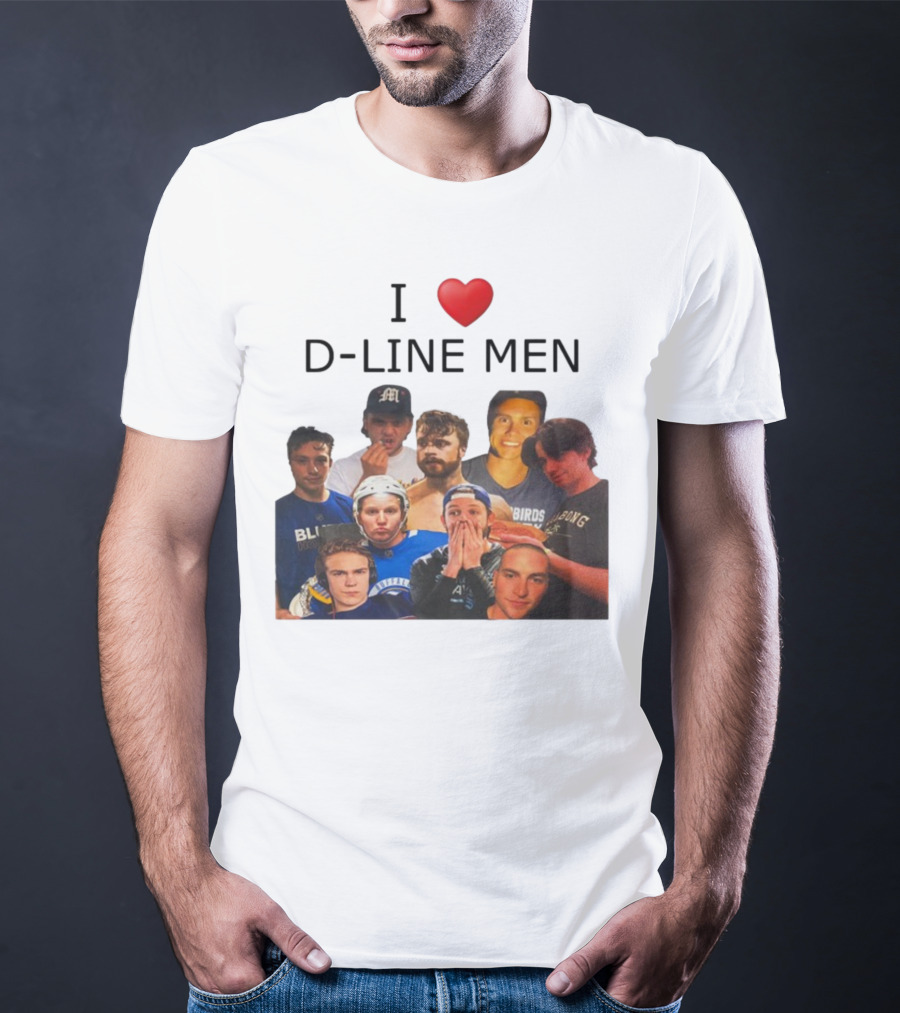 I ❤️ D-Line Men Blues Birds Sports Team Players T-Shirt