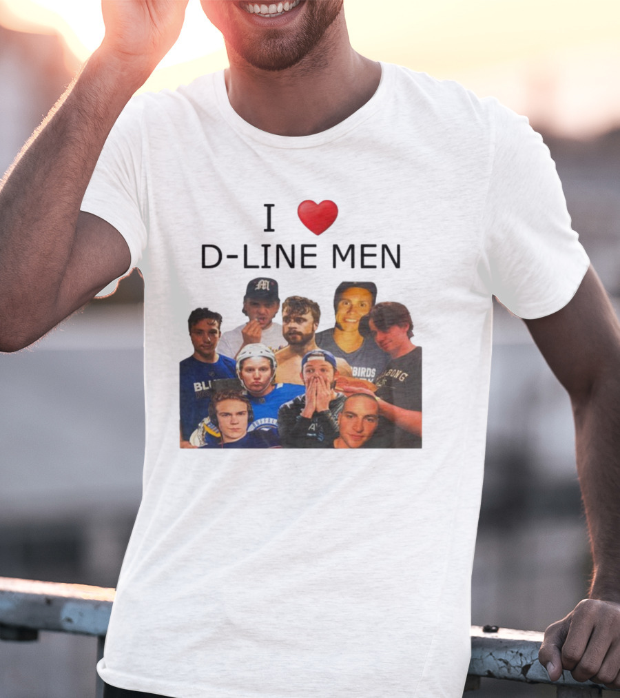 I ❤️ D-Line Men Blues Birds Sports Team Players T-Shirt