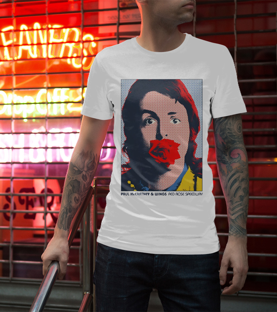 Paul McCartney And Wings Red Rose Speedway Pop Art Pixel Photo T-Shirt