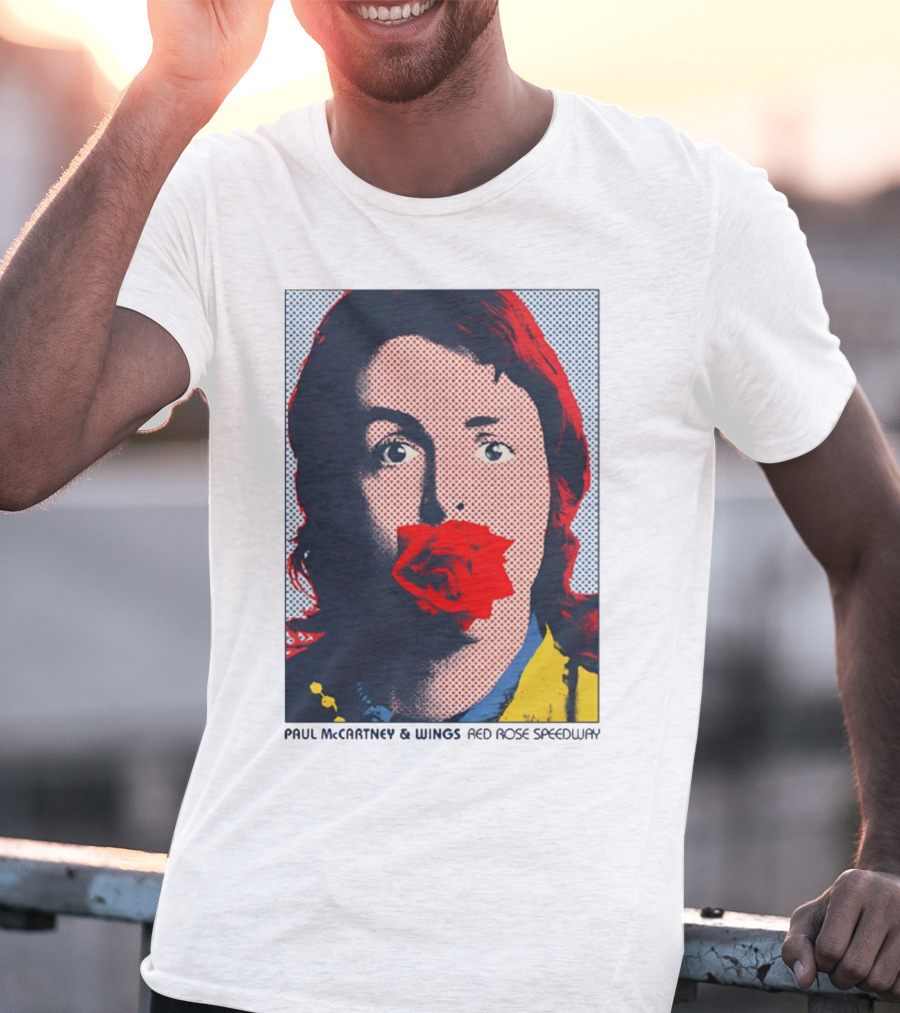 Paul McCartney And Wings Red Rose Speedway Pop Art Pixel Photo T-Shirt