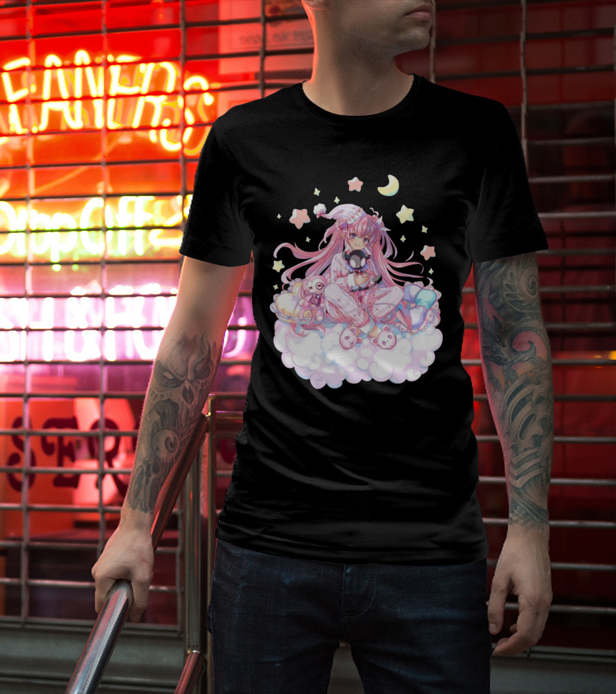 Ironmouse Vshojo Cute Pajama Sleepover With Moon And Stars T-Shirt