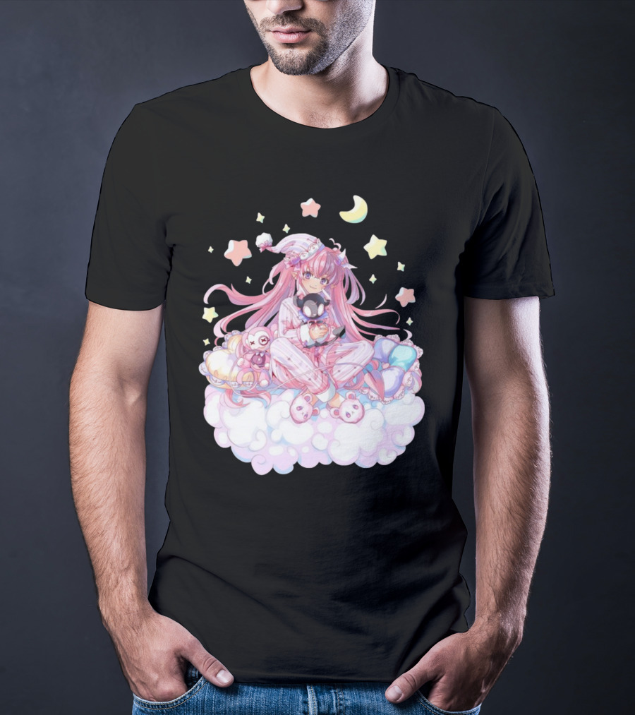 Ironmouse Vshojo Cute Pajama Sleepover With Moon And Stars T-Shirt