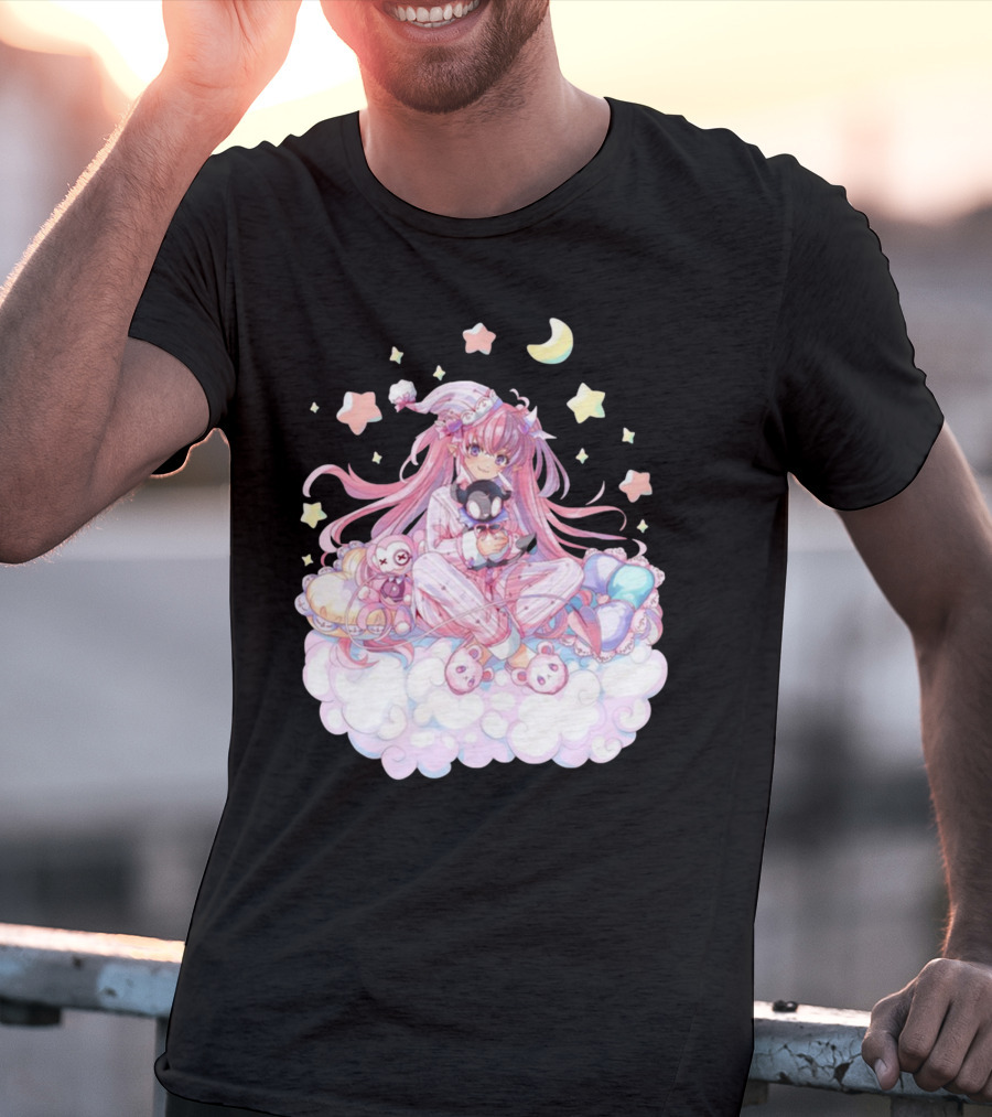 Ironmouse Vshojo Cute Pajama Sleepover With Moon And Stars T-Shirt