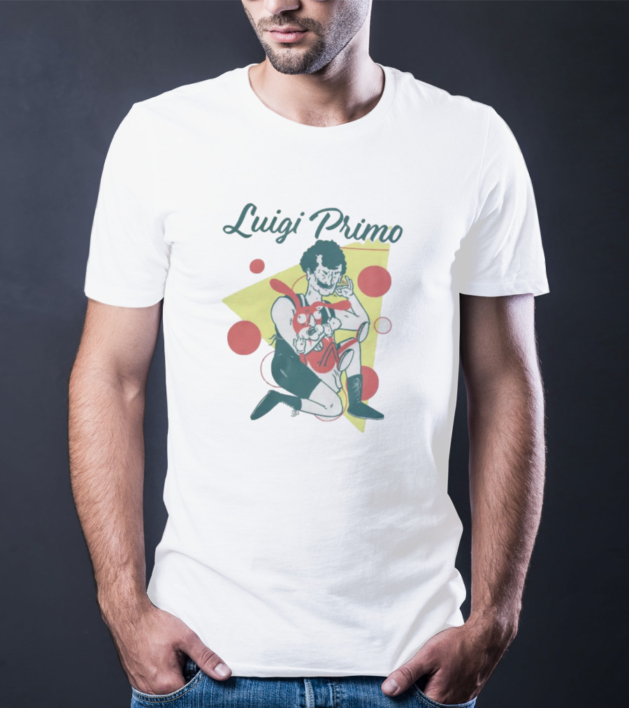 Luigi Primo Wrestling With Cartoon Rabbit Character T-Shirt
