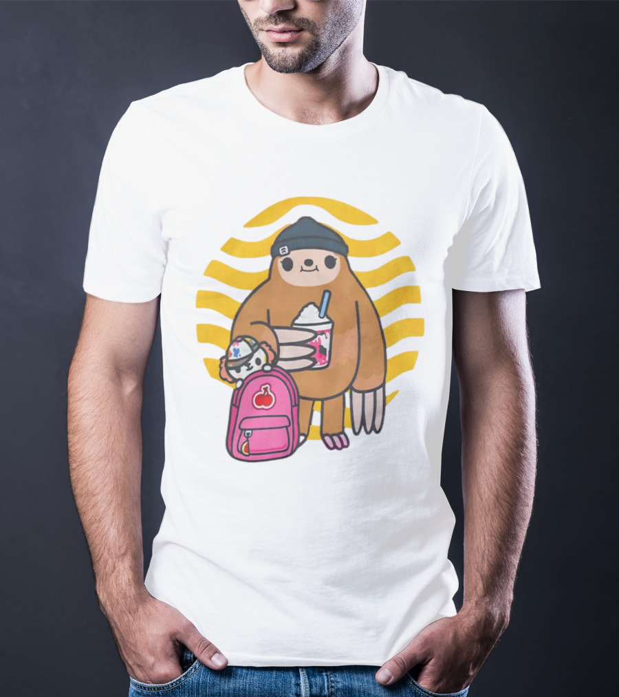 Toca Boca New Custom Prints Store Backpack Sloth With Drink And Hat Ripple T-Shirt