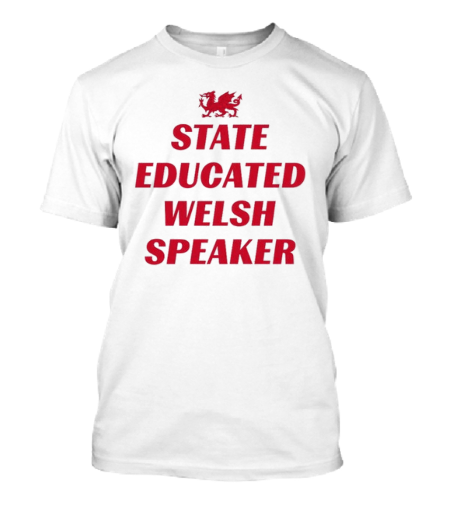 Red Dragon Emblem State Educated Welsh Speaker T-Shirt
