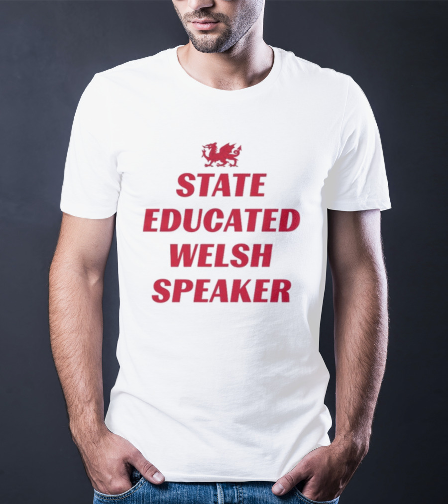 Red Dragon Emblem State Educated Welsh Speaker T-Shirt