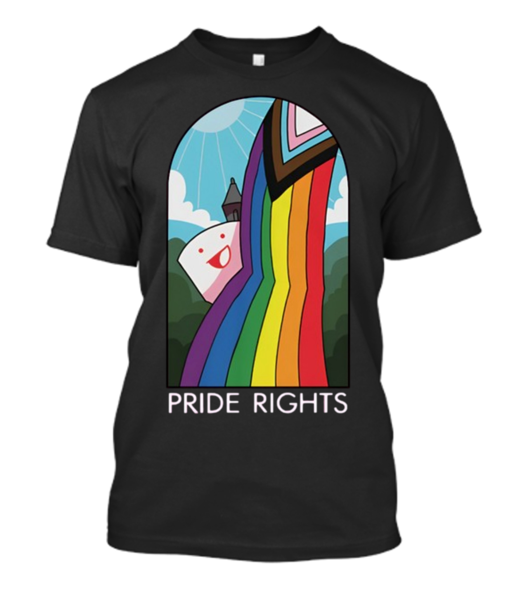 Pride Rights Rainbow Stained Glass Design DFTBA T-Shirt