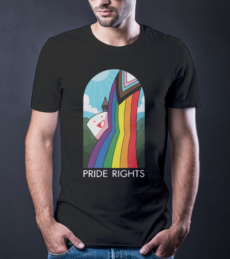 Pride Rights Rainbow Stained Glass Design DFTBA T-Shirt
