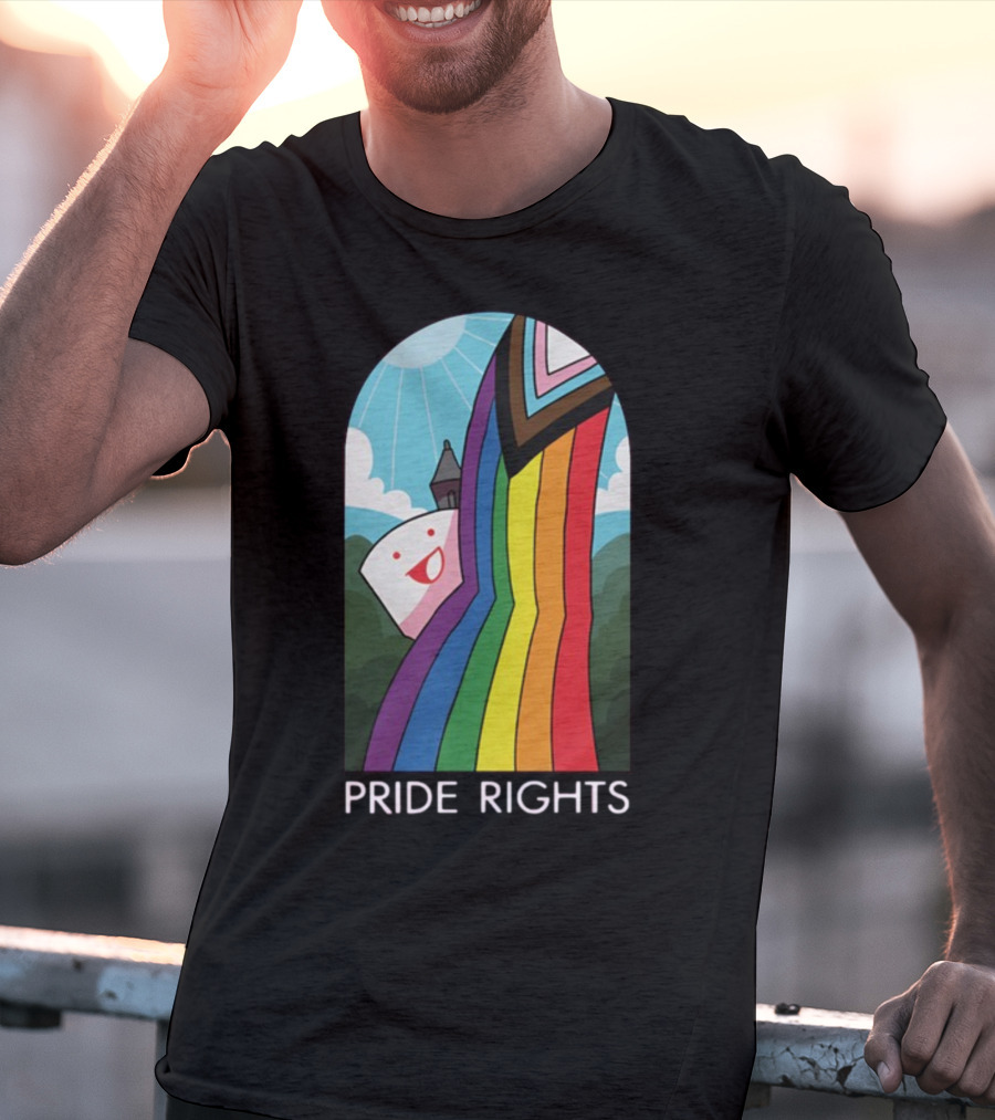 Pride Rights Rainbow Stained Glass Design DFTBA T-Shirt
