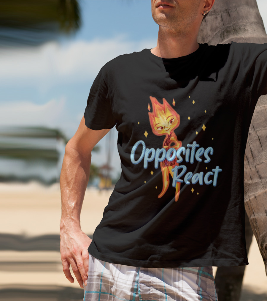 Opposites React Fire Element Character T-Shirt