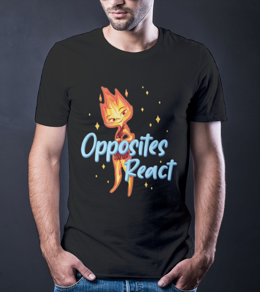 Opposites React Fire Element Character T-Shirt