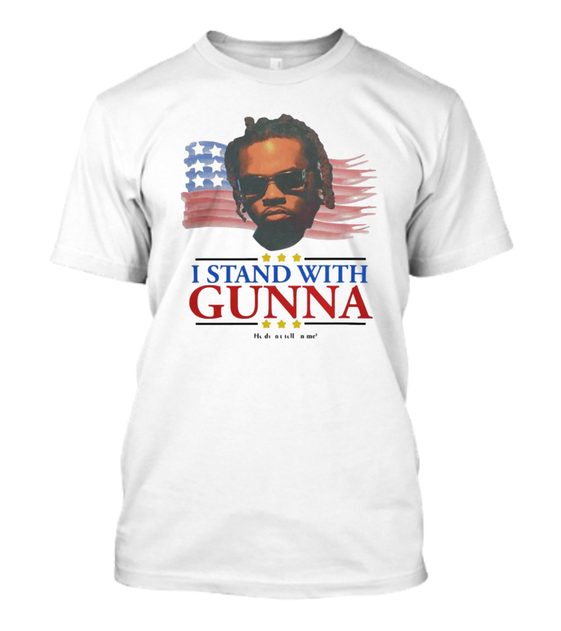 I Stand With Gunna He Didn't Tell On Me American Flag Stars T-Shirt