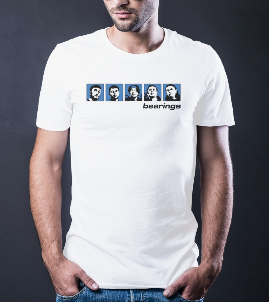 Bearings Band Members Blue Square Portraits T-Shirt