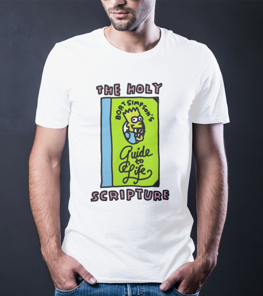 The Holy Bort Simpson's Guide To Life Scripture Book Cover T-Shirt