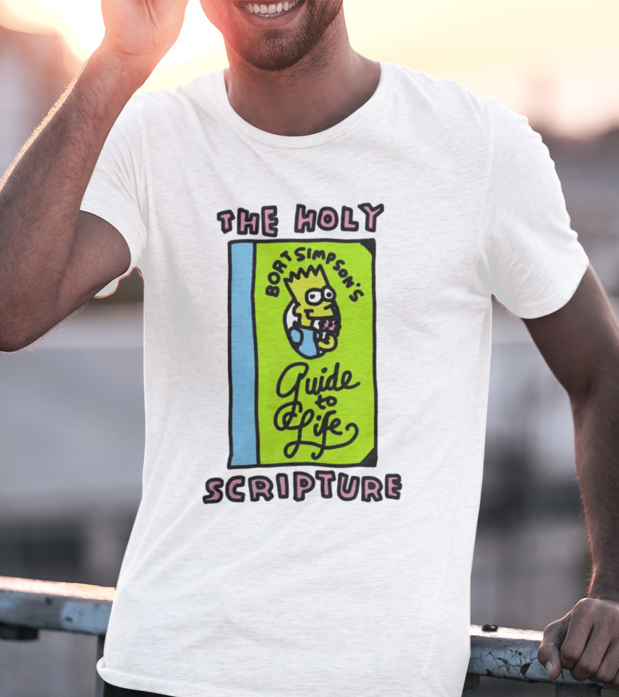 The Holy Bort Simpson's Guide To Life Scripture Book Cover T-Shirt