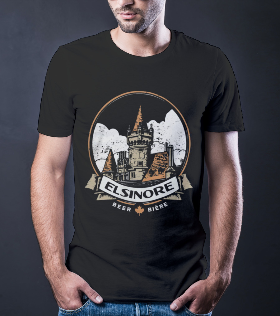 Elsinore Beer Strange Brew Castle With Maple Leaf Biere T-Shirt