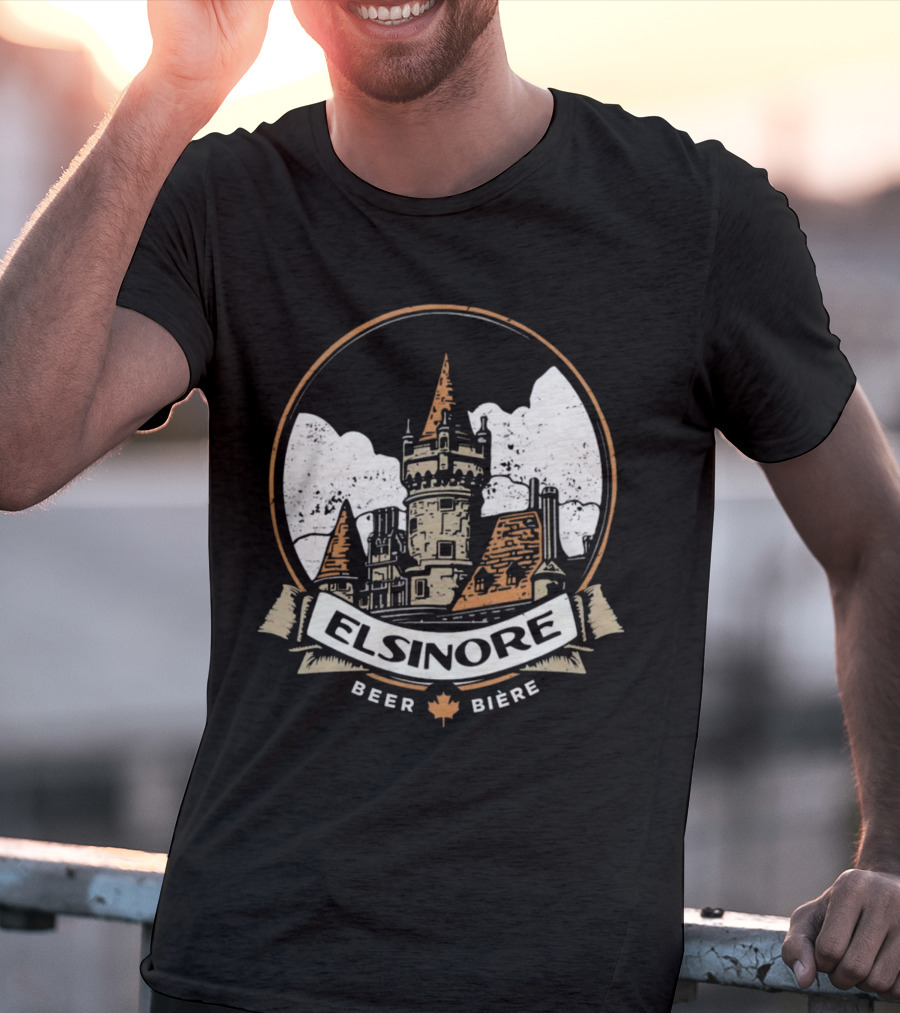 Elsinore Beer Strange Brew Castle With Maple Leaf Biere T-Shirt