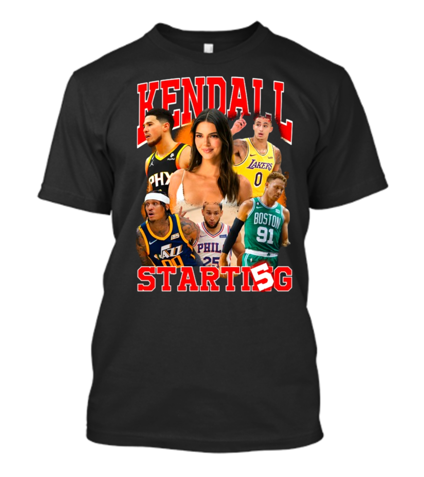 Kendall Starting 5 Phoenix Lakers Jazz Philly Boston T-Shirt