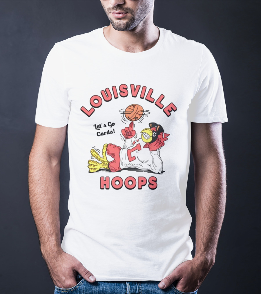 Louisville Hoops Let's Go Cards Mascot Basketball T-Shirt