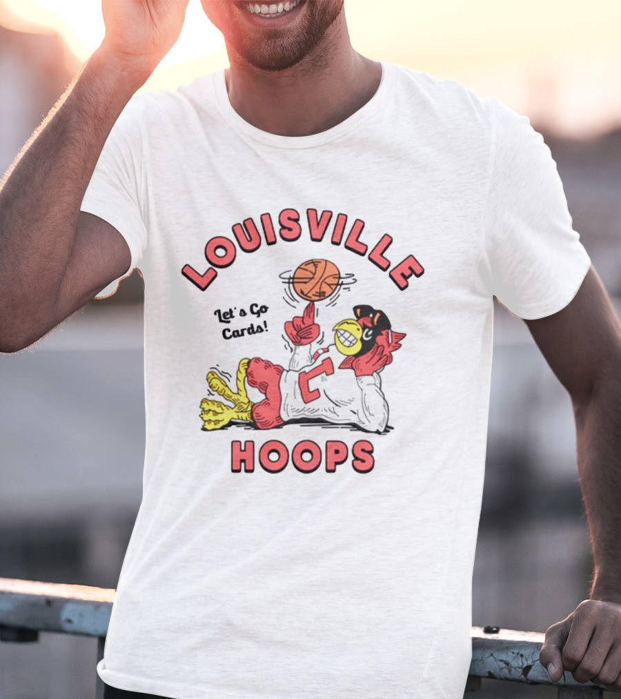 Louisville Hoops Let's Go Cards Mascot Basketball T-Shirt