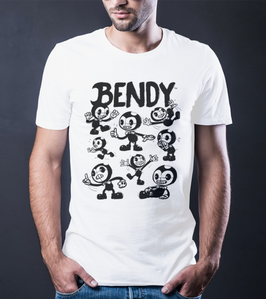 Bendy Playful Cartoon Character Poses T-Shirt