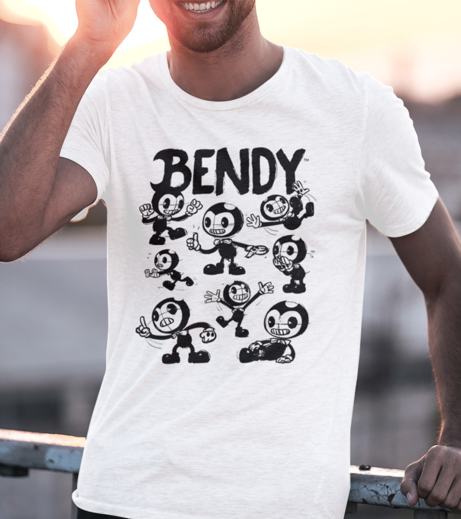 Bendy Playful Cartoon Character Poses T-Shirt