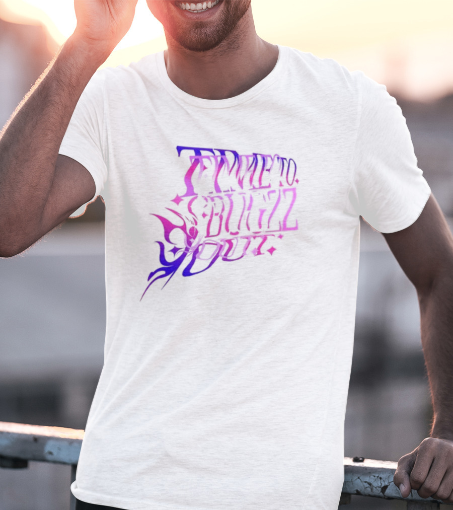 Bugzz Caitibugzz Time To Bugzz Out Psychedelic Lettering T-Shirt