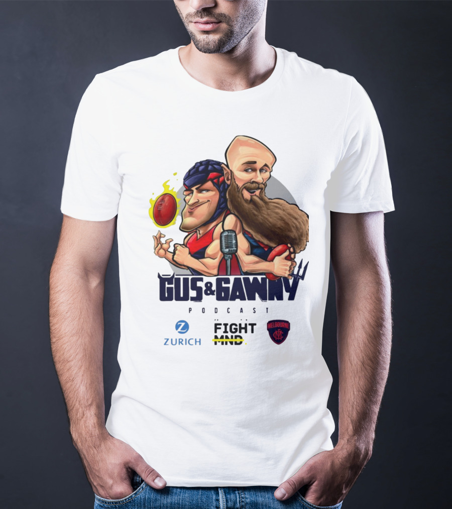 Melbourne Demons Gus And Gawny Podcast Zurich Fight MND AFL Caricature T-Shirt