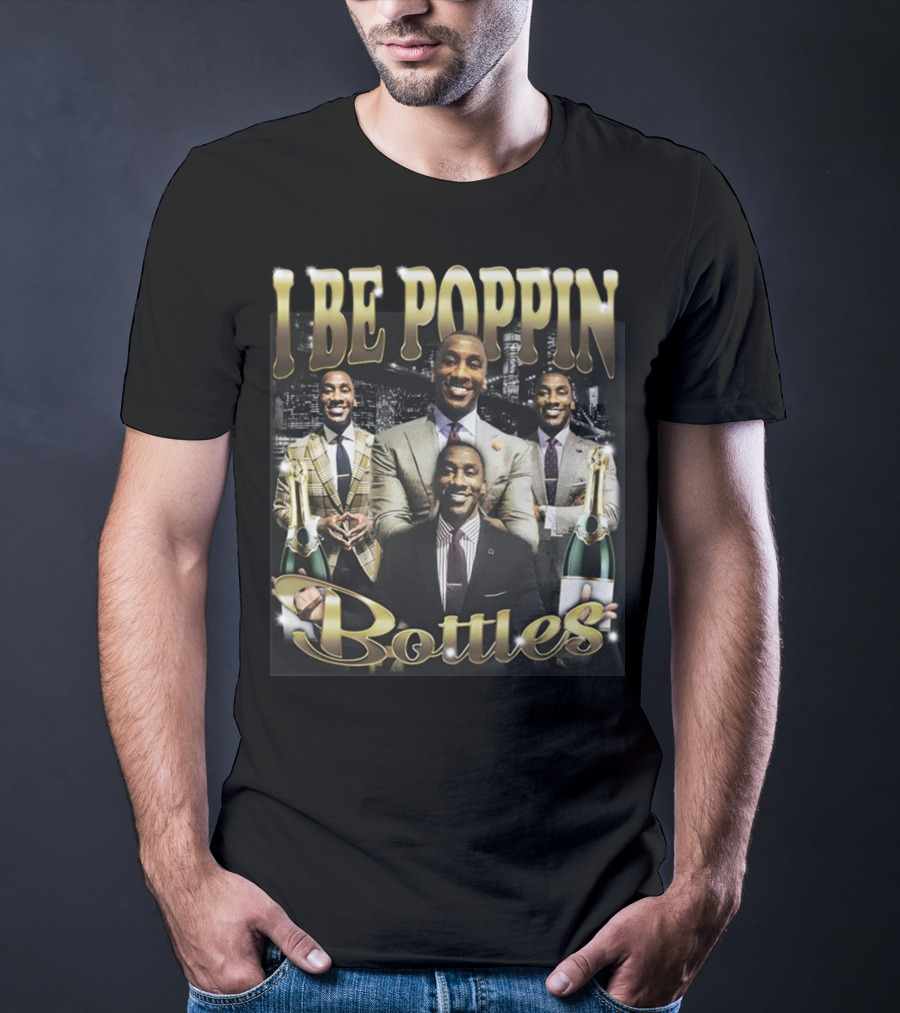 I Be Poppin Bottles Memeabletees Multiple Suited Figures With Champagne T-Shirt