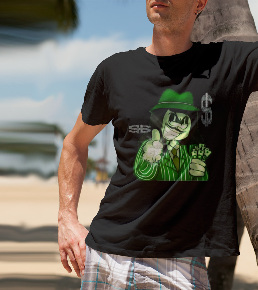 Green Gangsta Spongewhang With Money And Dollar Signs T-Shirt