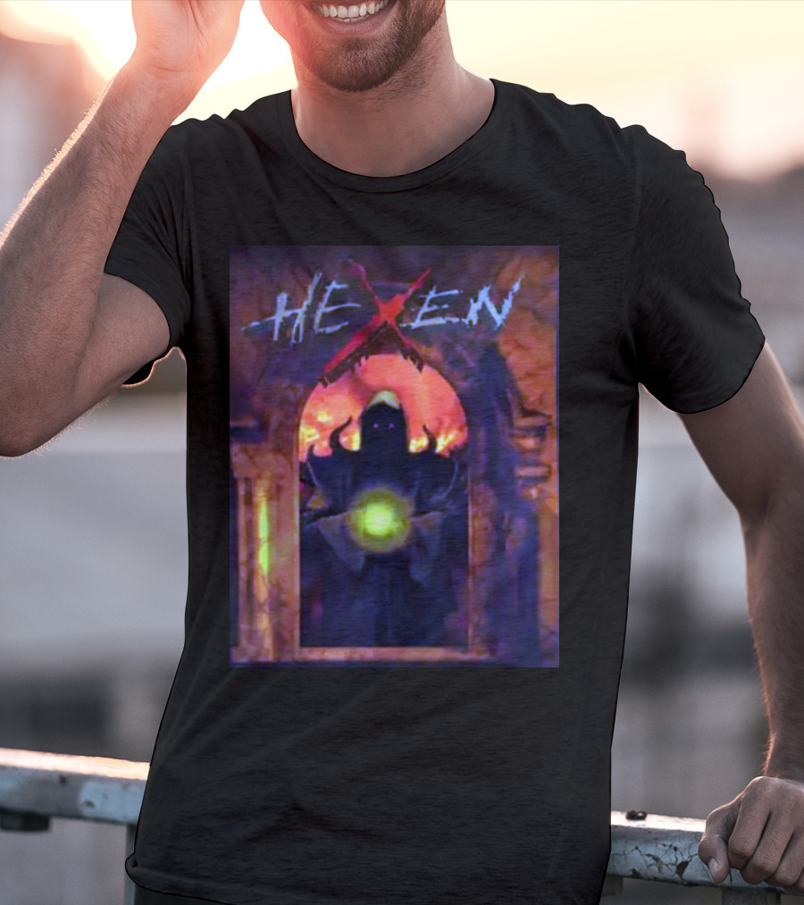 Hexen Mysterious Hooded Figure With Glowing Orb T-Shirt