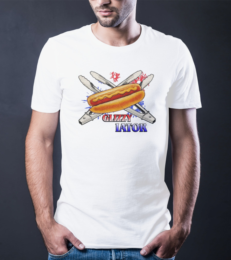 Middleclassfancy Usa Glizzy Gladiator Hot Dog Tongs American Colors T-Shirt