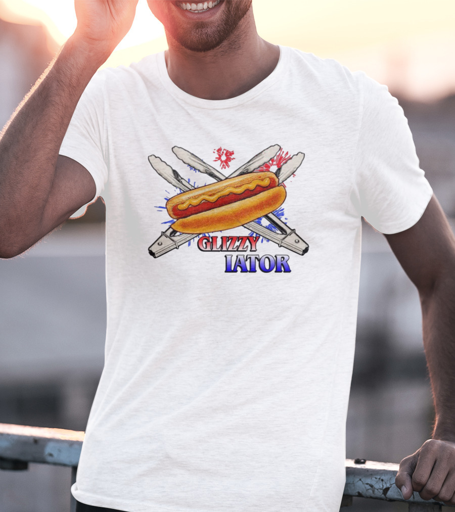 Middleclassfancy Usa Glizzy Gladiator Hot Dog Tongs American Colors T-Shirt