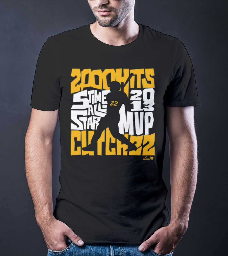 Andrew McCutchen 200 Hits 5 Time All-Star 2013 MVP Pittsburgh Icon 22 T-Shirt