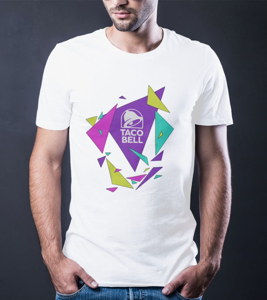 Taco Bell Logo Neon Geometric Shapes T-Shirt