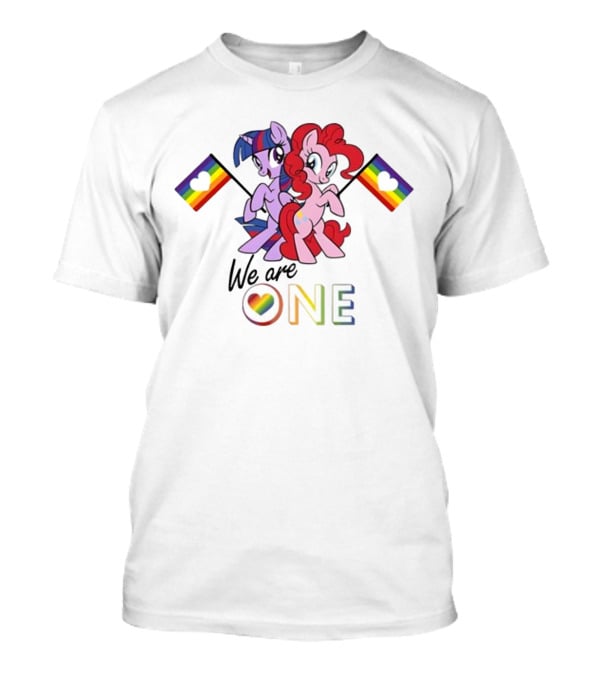My Little Pony We Are One Pinkie Pie Twilight Sparkle Pride Rainbow Flags T-Shirt