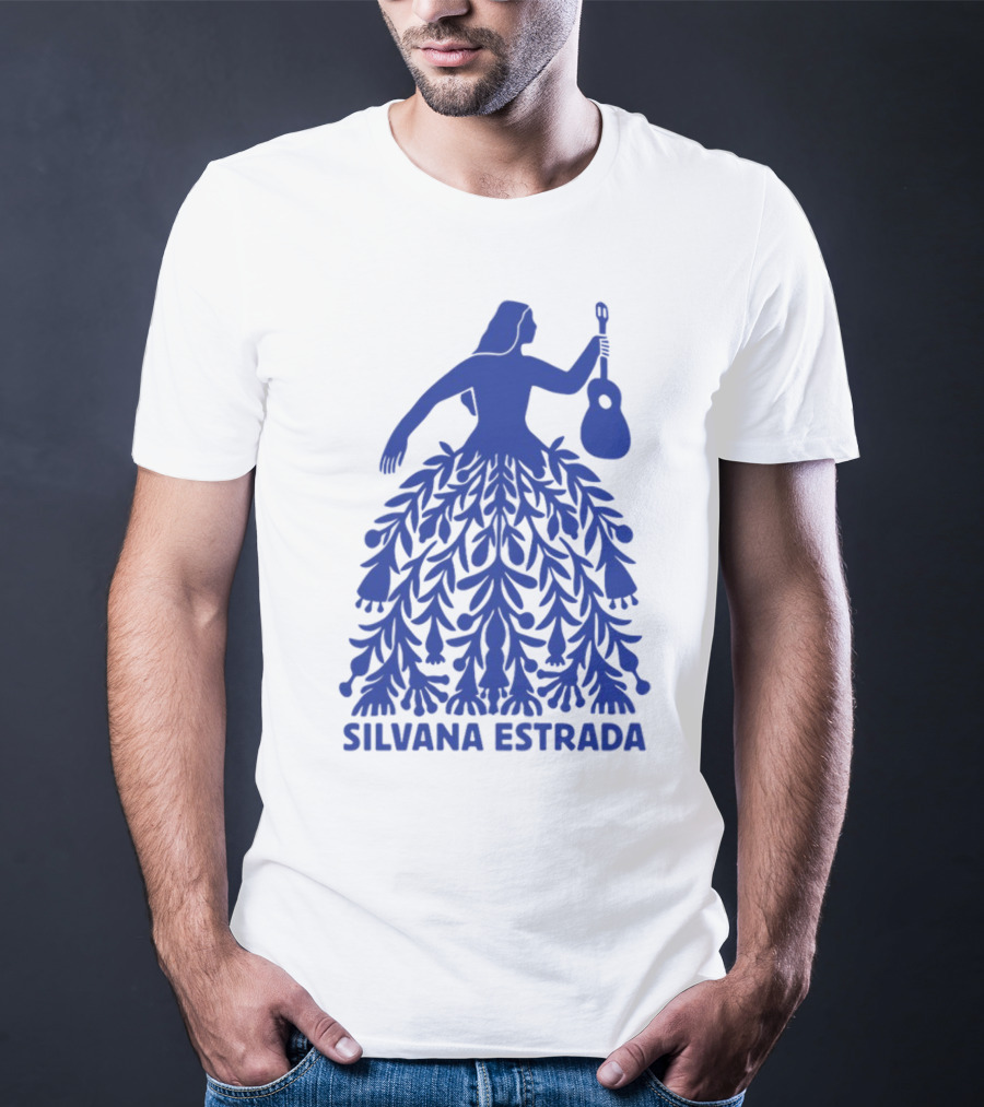 Silvana Estrada Blue Dress Guitar Motif T-Shirt