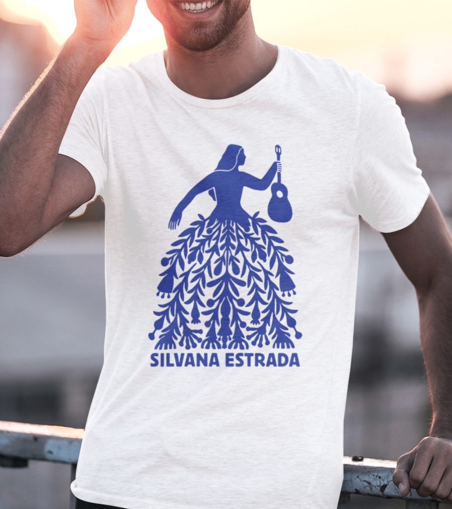 Silvana Estrada Blue Dress Guitar Motif T-Shirt