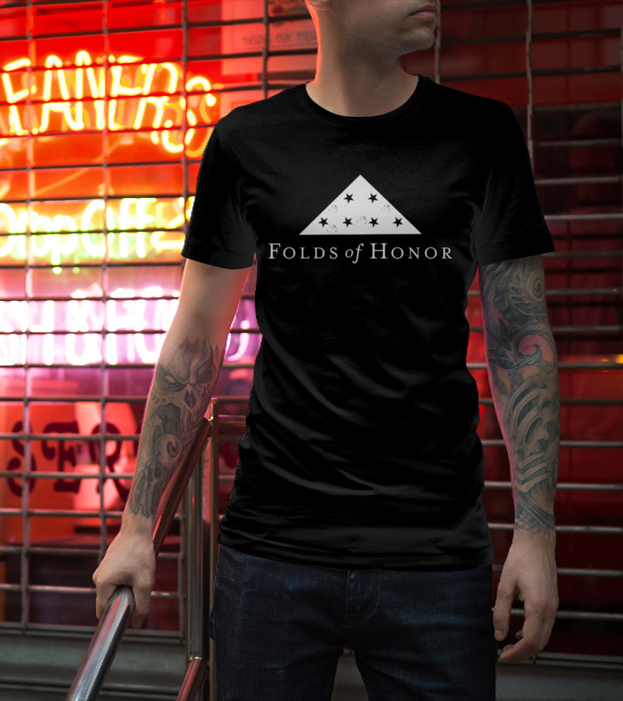 Folds Of Honor American Flag Star Triangle Memorial T-Shirt