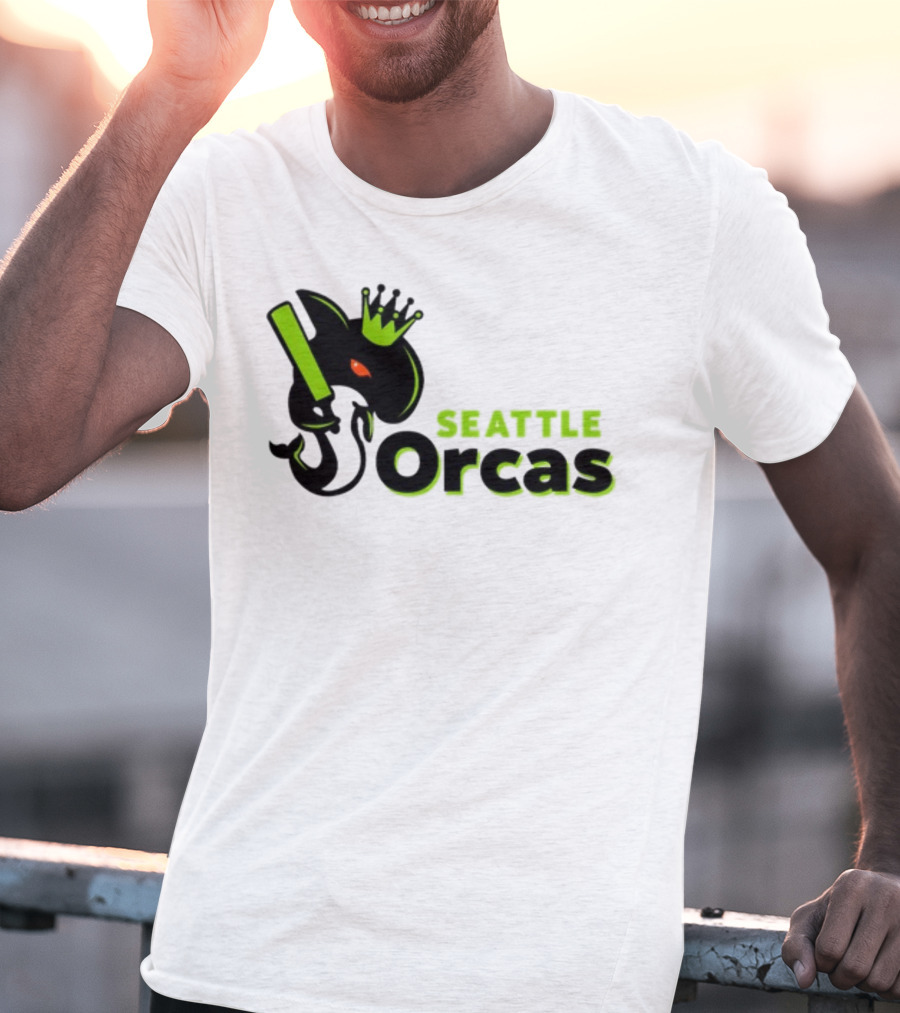 Franklin Leonard Seattle Orcas Crowned Orca With Bat T-Shirt