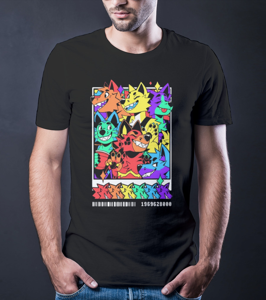 Nomadcomplex Pawlaroid Pride Colorful Wolf Characters Barcode 1969628000 T-Shirt