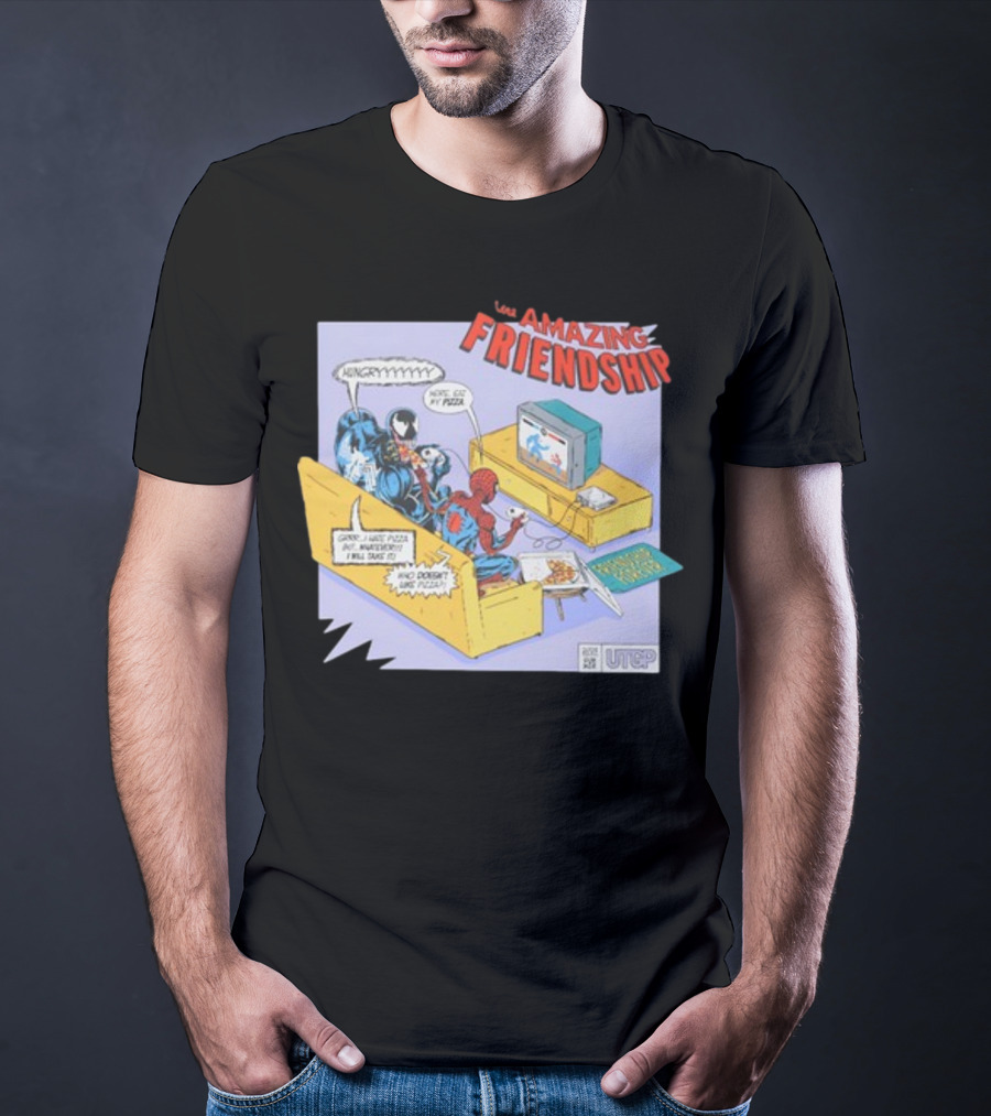 Hungry Pizza Lovers Unite On Couch With Amazing Friendship TV T-Shirt