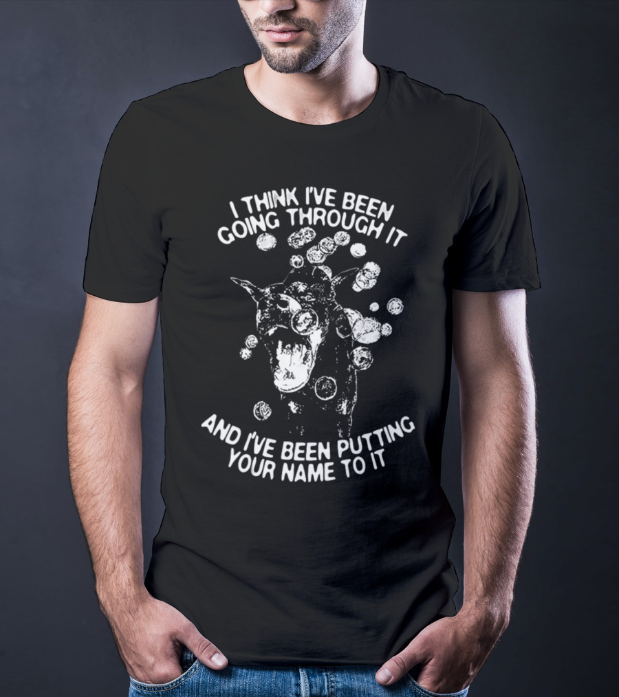 I Think I've Been Going Through It And I've Been Putting Your Name To It Howling Wolf Surrounded By Bubbles T-Shirt