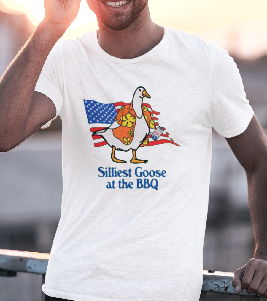 Silliest Goose At The BBQ Patriotic Hawaiian Shirt USA Flag T-Shirt