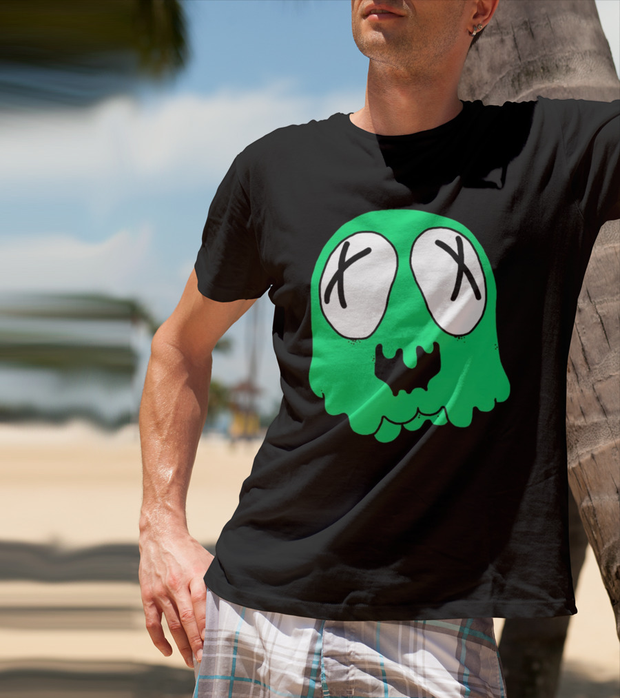 Sludge Life Shop Ghost Green Blob With X Eyes T-Shirt